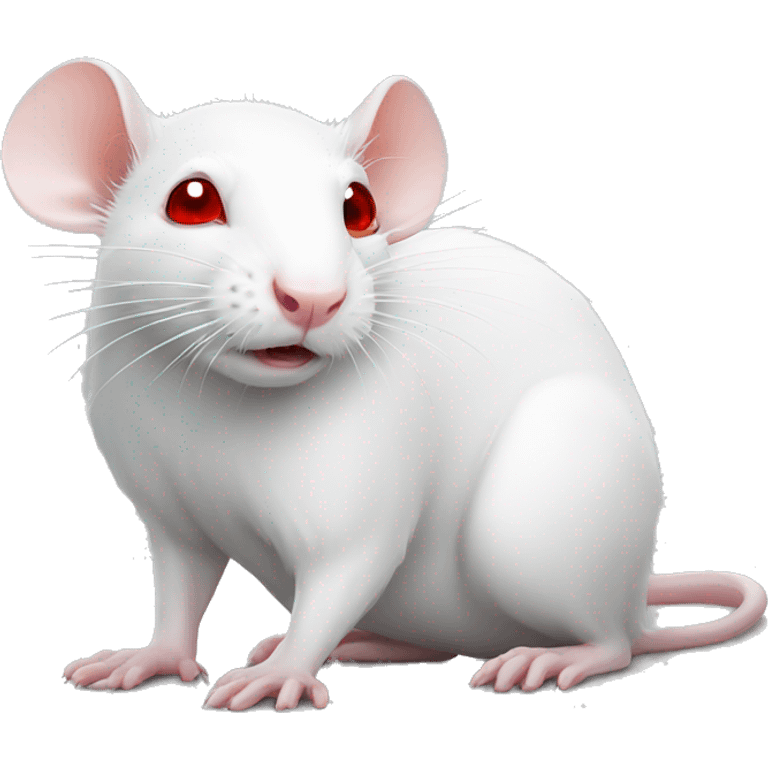 White rat with red eyes  emoji