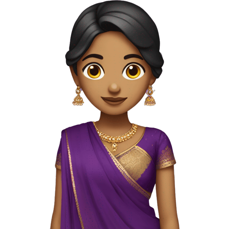 desi girl wearing purple lehanga emoji