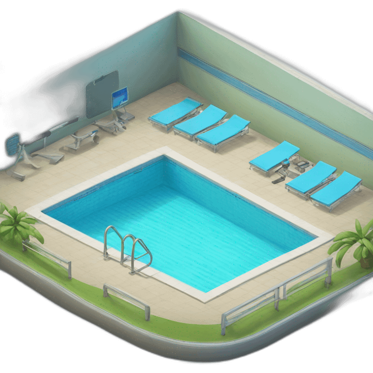 Swimming pool with driving boards and lanes emoji