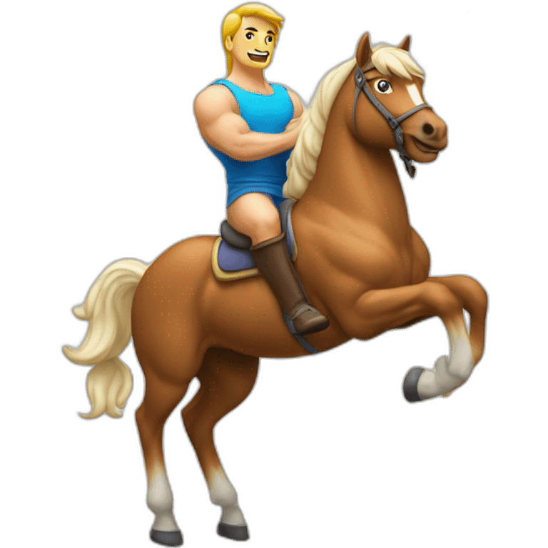 Musclor sur une licorne emoji