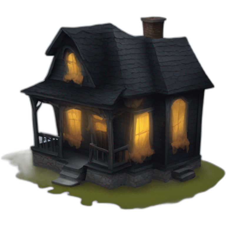 dark house halloween emoji