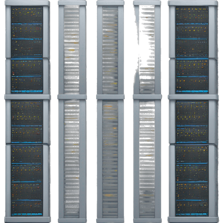 one large server rack with simple computer layers emoji