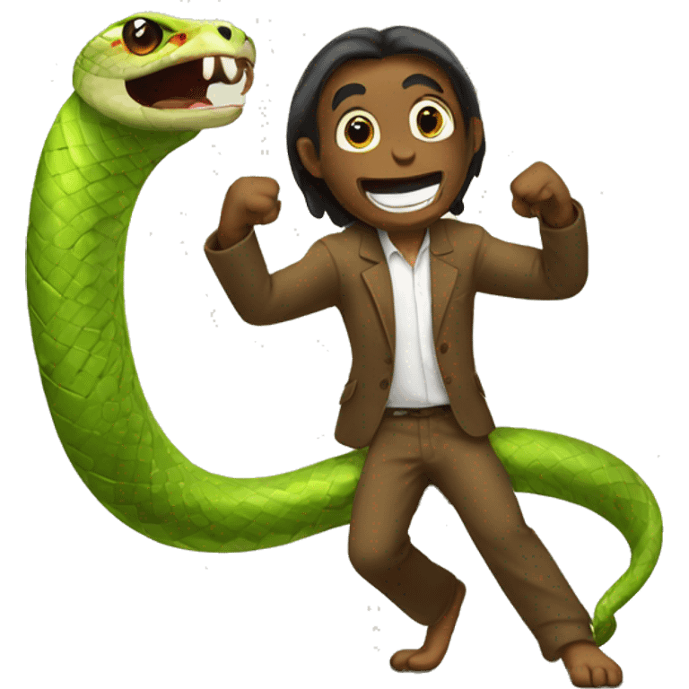 Snake dancing with monkey  emoji