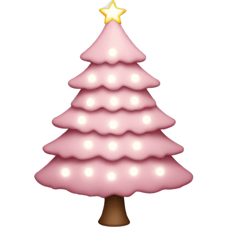 light pink christmas tree with white lights  emoji