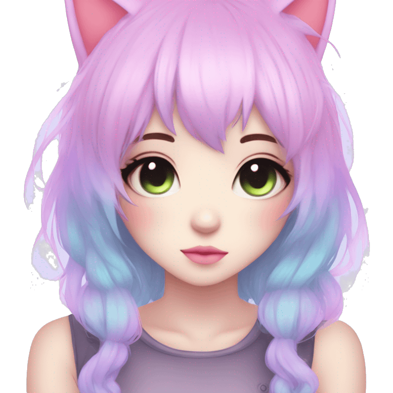 Gorgeous Cute Edgy Kawaii Pastel Gradient Beautiful Anime Emo CatLady emoji