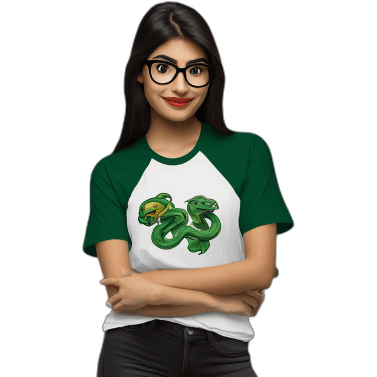 Mia Khalifa slytherin baseball tee-shirt emoji