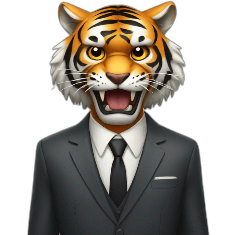 Angry Tiger with suit emoji