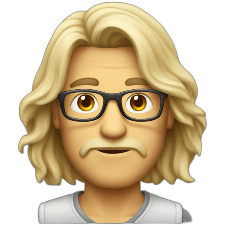 a long haired instructional designer, with round glasses, male emoji