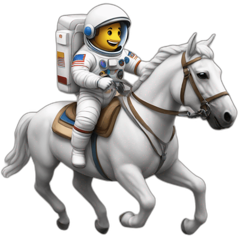 male Astronaut riding a horse emoji