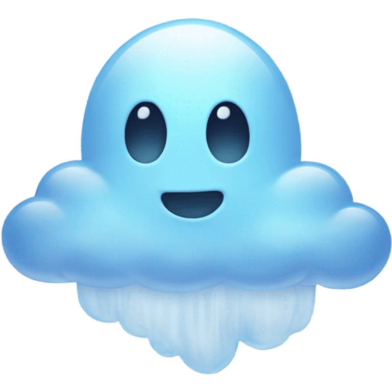 transparent ghost shaped cloud, ethereal emoji