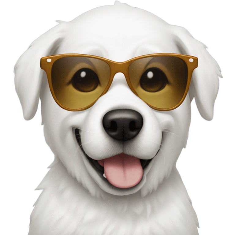 White dog with sunglasses  emoji