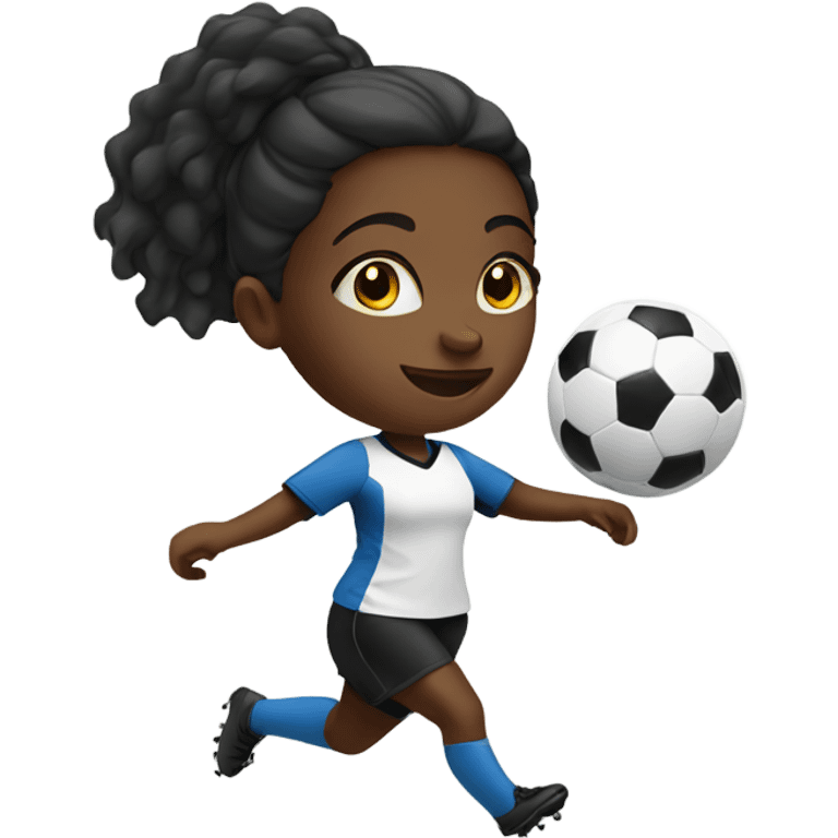 black girl playing soccer  emoji