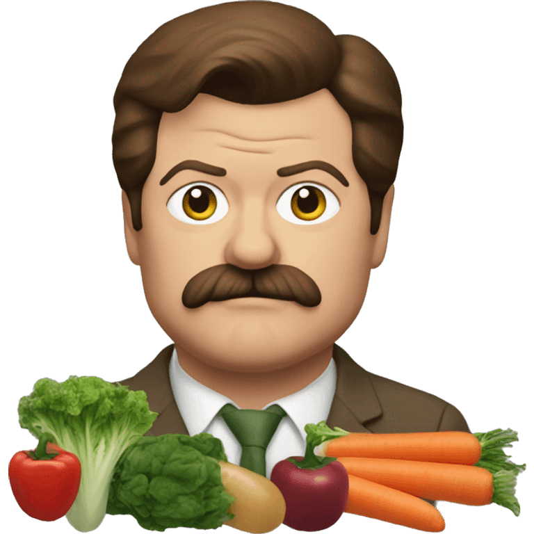 Ron Swanson eating vegetables emoji