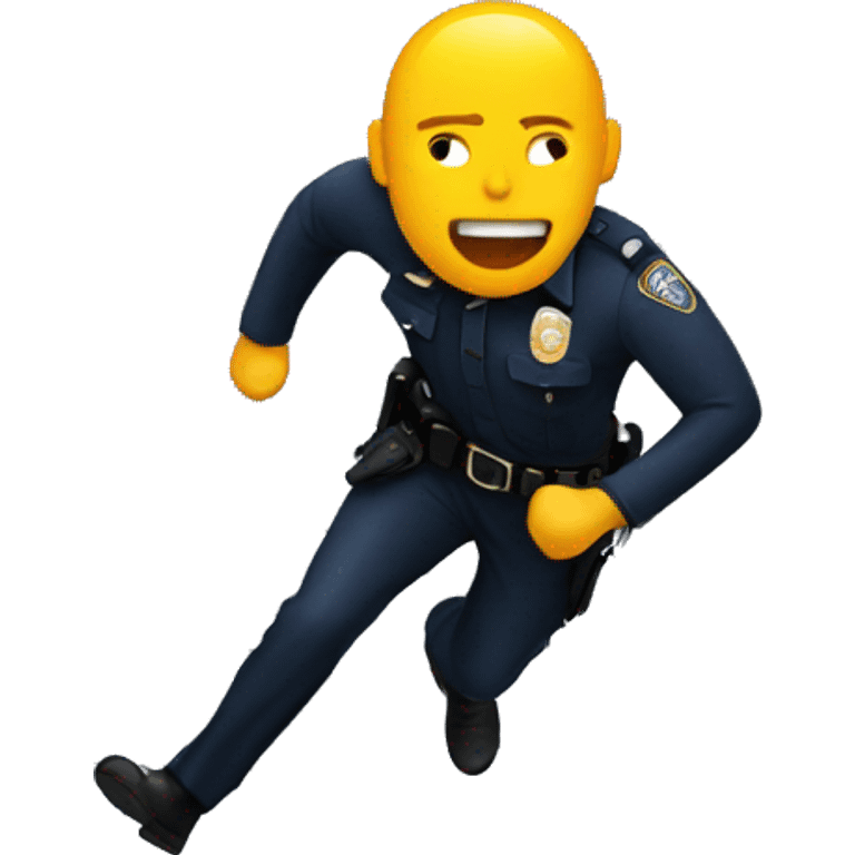 Guy running from police officer emoji