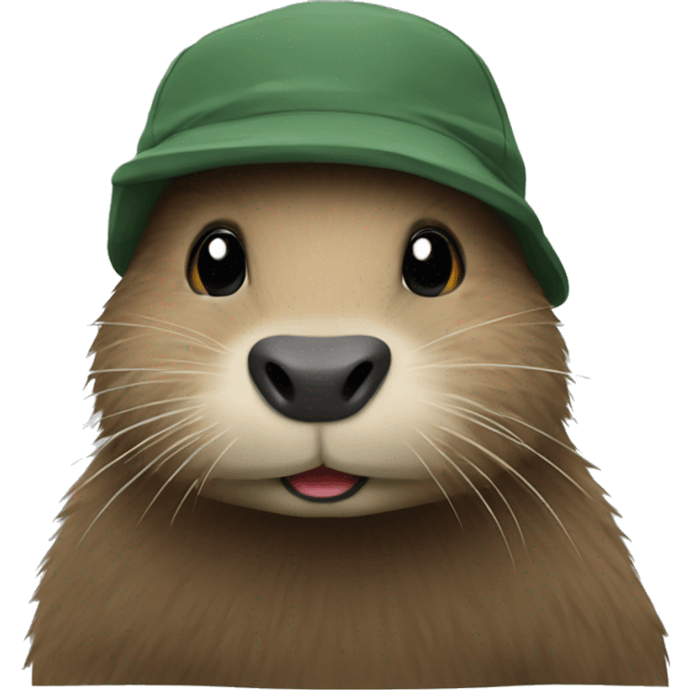 Nutria con gorro emoji