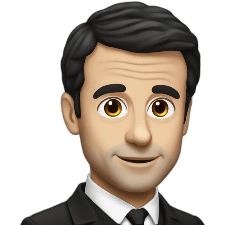 emmanuel macron with black hair emoji