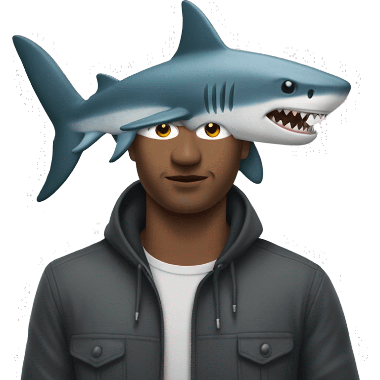 man with shark head emoji