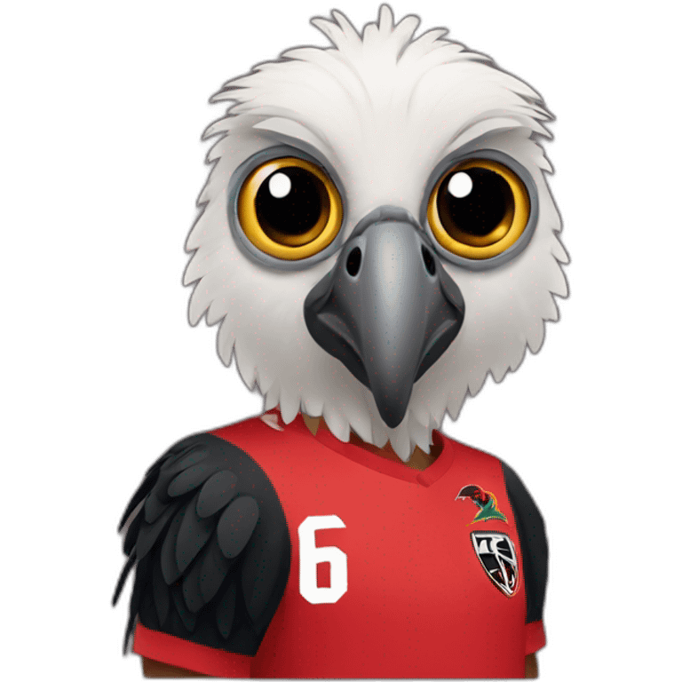 vulture wearing flamengo soccer tshirt emoji