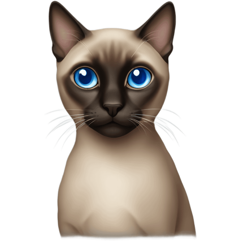 Dark Siamese cat blue eyes emoji