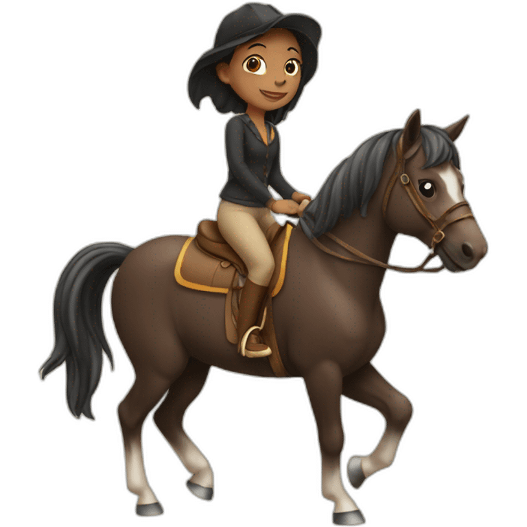 Girl riding a horse emoji