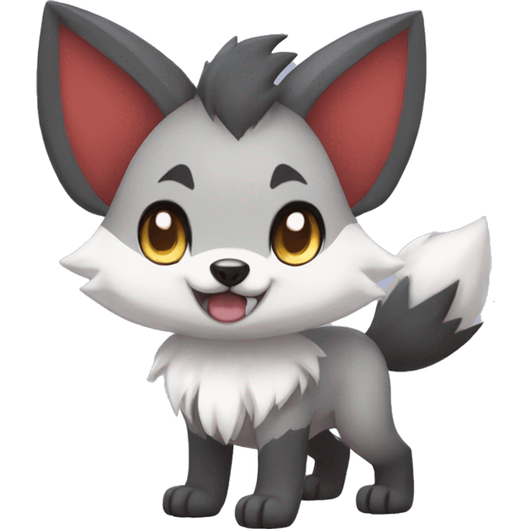 Kawaii Chibi Poochyena-Lycanroc-Pokémon Full Body emoji