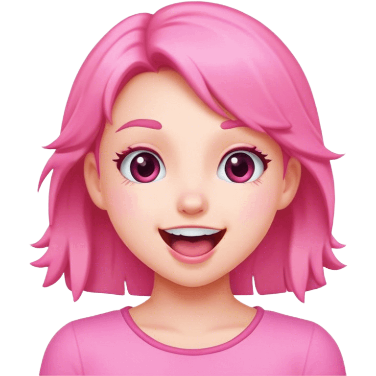 excited Pink cute girl emoji