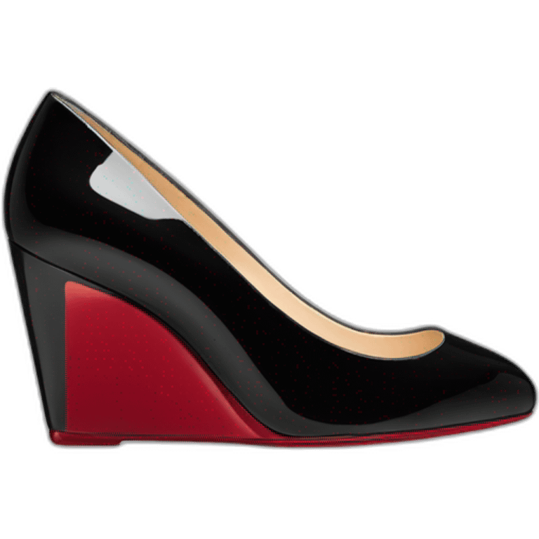 WEDGE LOUBOUTIN black PATENT emoji