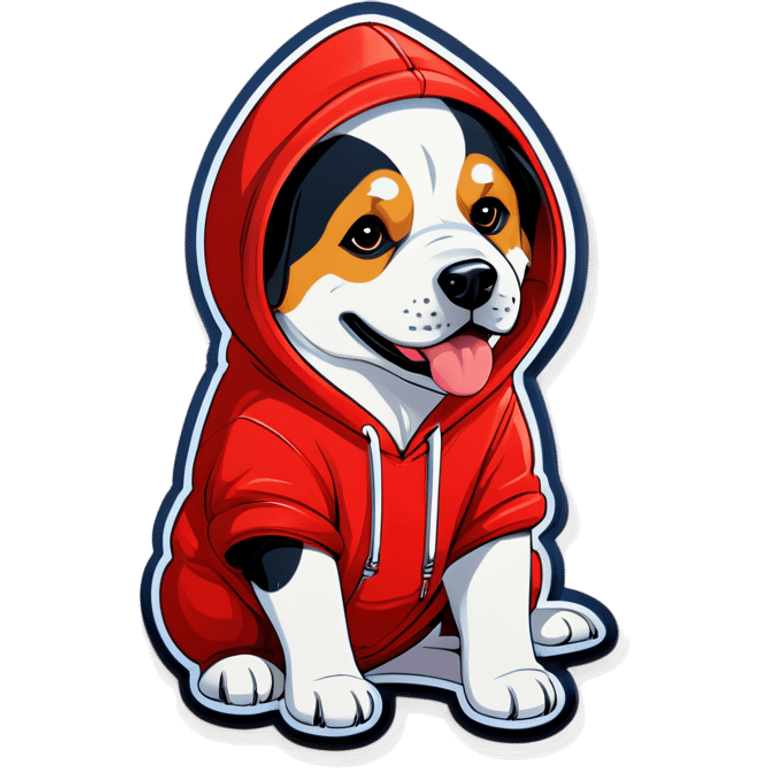 Dog wearing hoodie  emoji