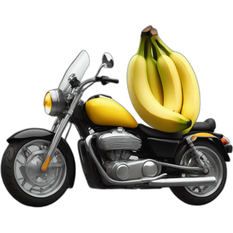 Banano con lentes oscuros y cabello largo estilo motociclista emoji