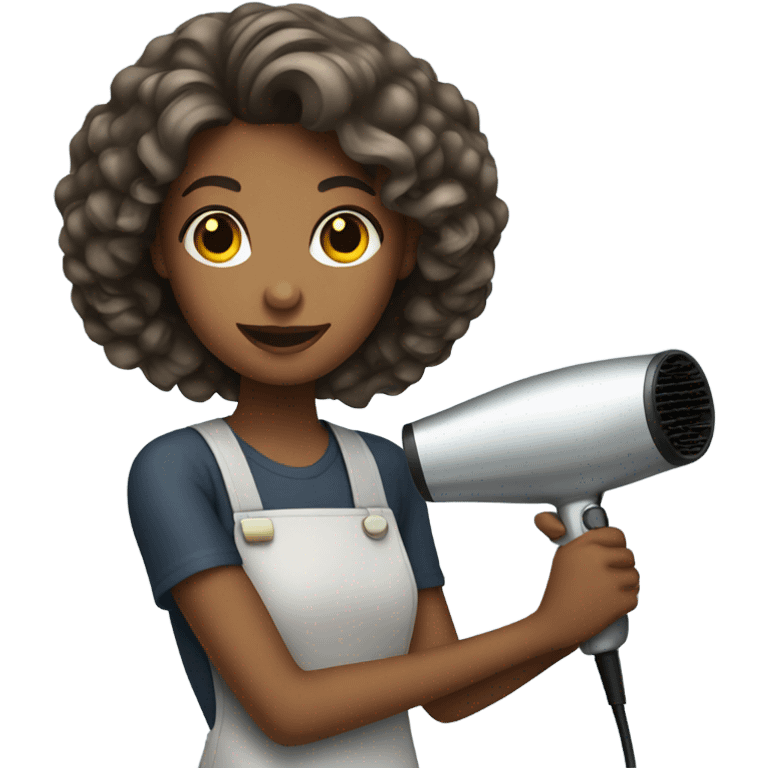 girl hairdresser with hairdryer emoji