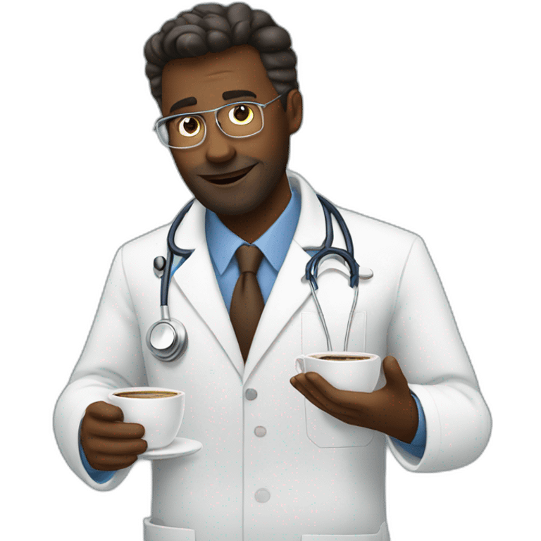 a doctor asking coffee emoji