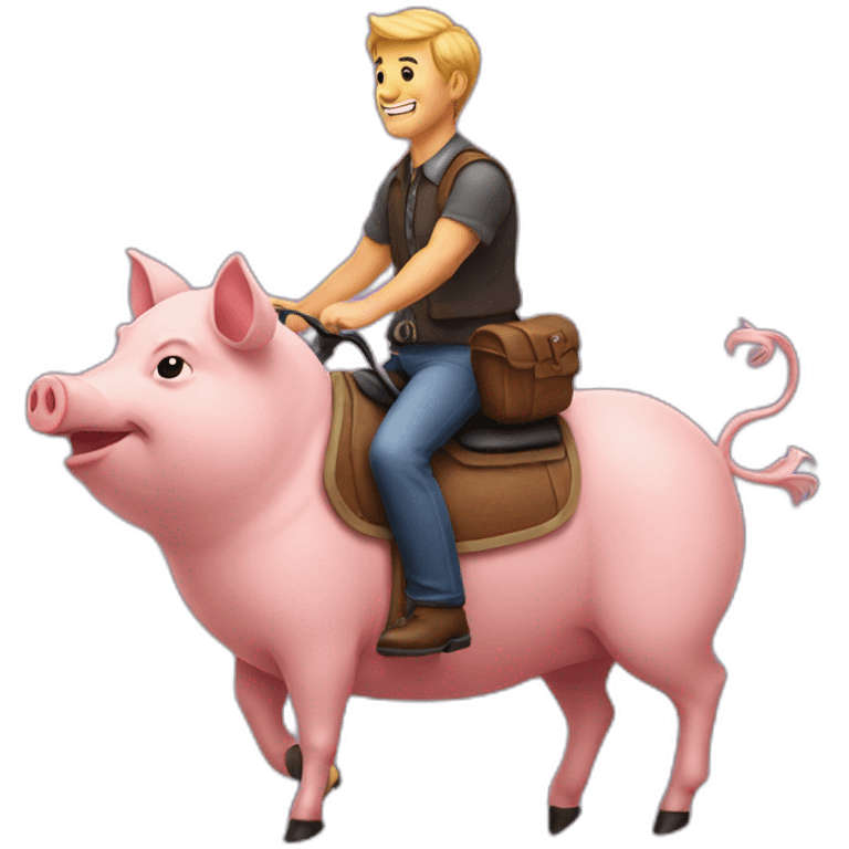 man ride pig emoji