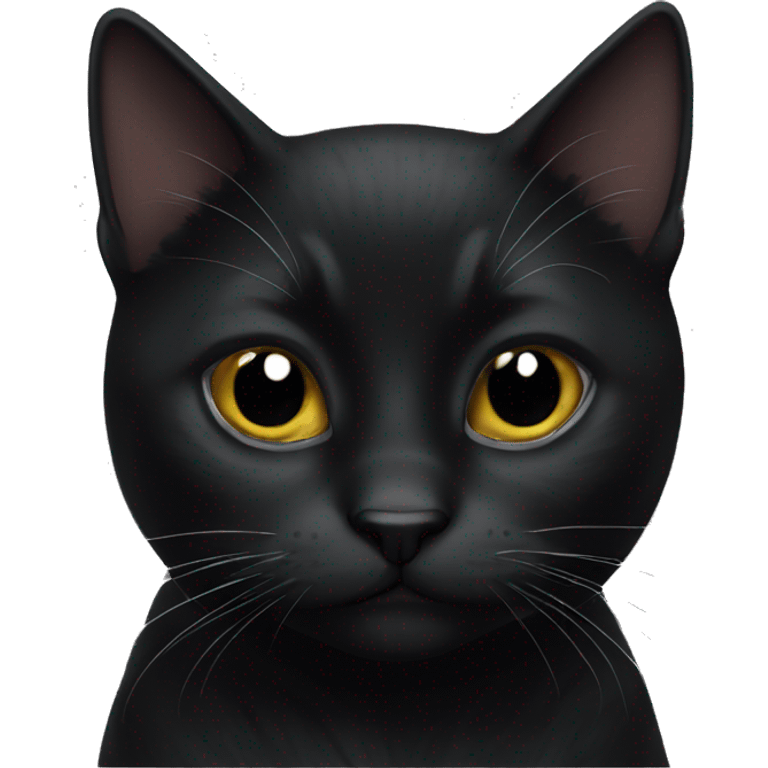 black cat with white on chest  emoji