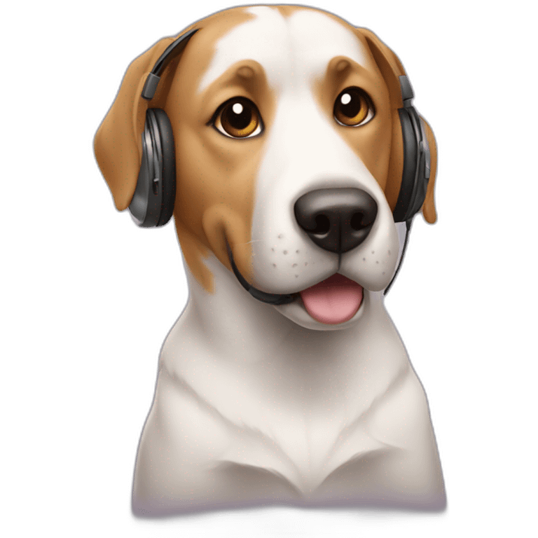 Dog wearing headphones emoji