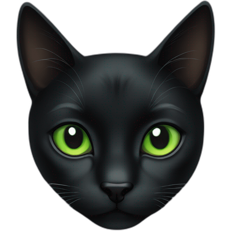 Black cat green eyes emoji