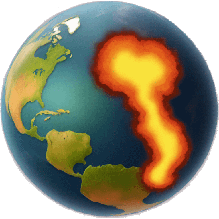 panet earth with heat emoji