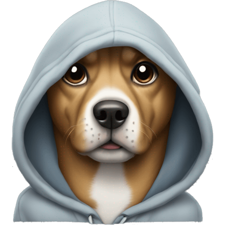 Dog wearing hoodie emoji