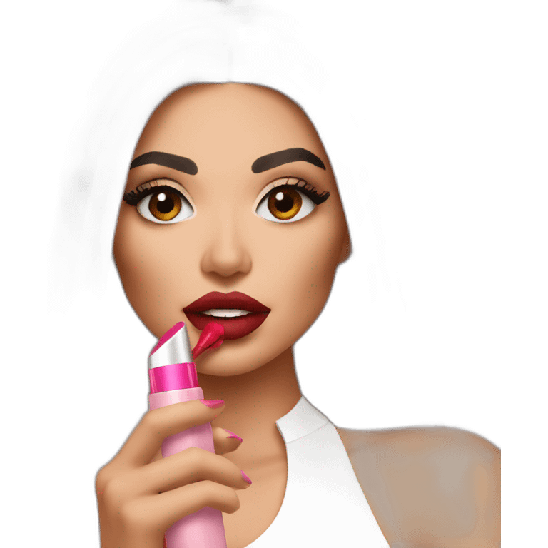 Kylie Jenner holding her lipstick emoji