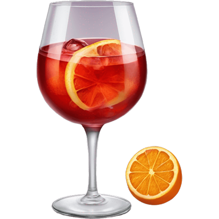 Campari Spritz in big glass of wine  emoji