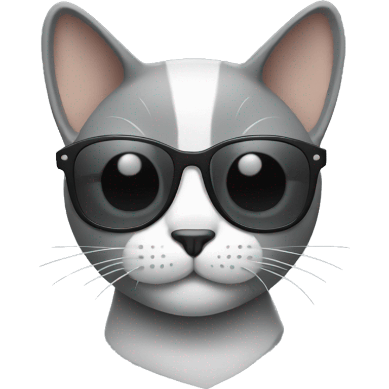 Cat Grey with sunglasses emoji