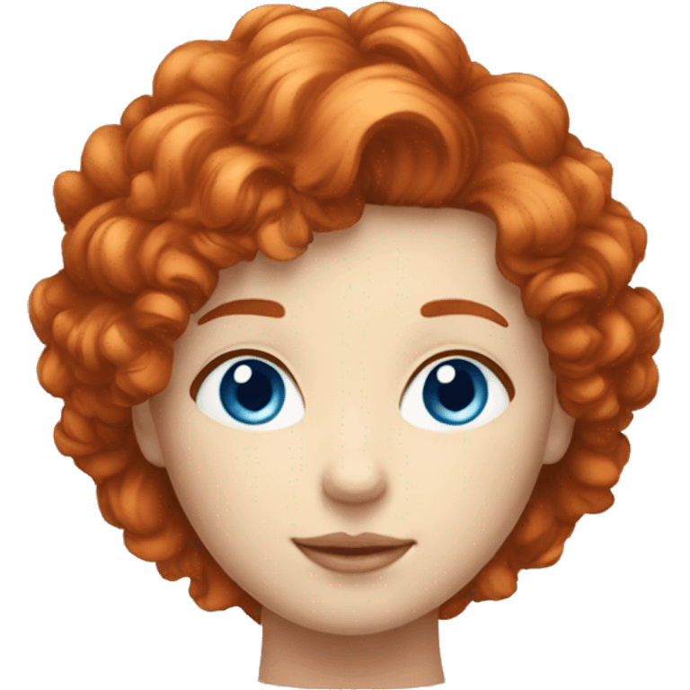 Redhead with fluffy short haire with blue eyes one person face emoji emoji