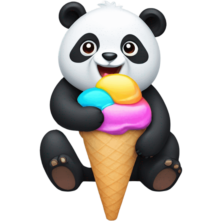 Panda eating ice cream emoji