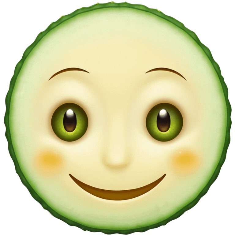 Smiley face with cucumber eyes emoji