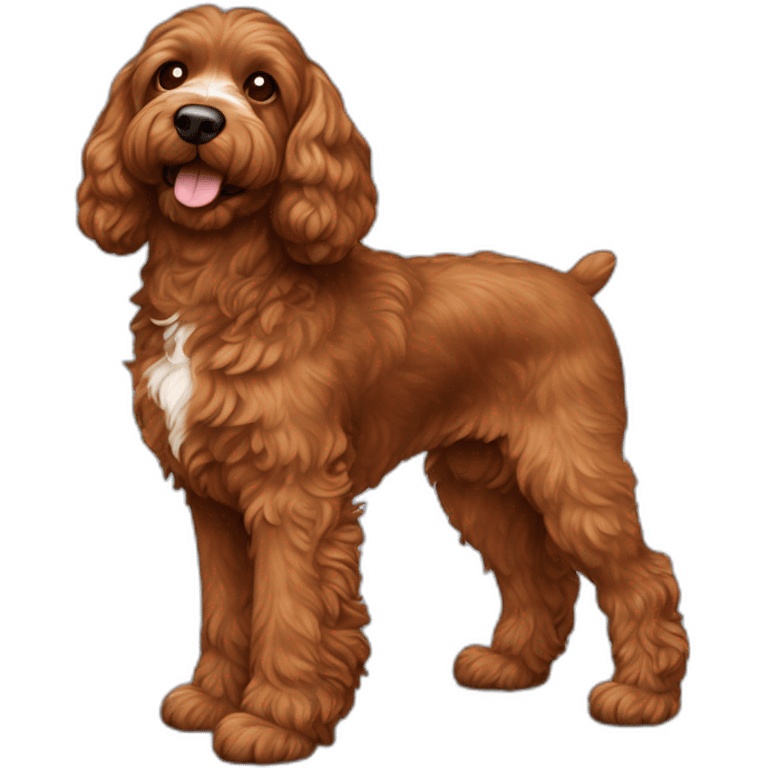 Reddish brown cockapoo from the side full body emoji