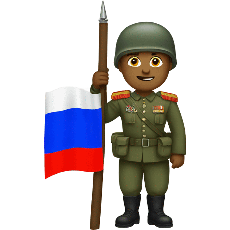 russian soldier with flag emoji