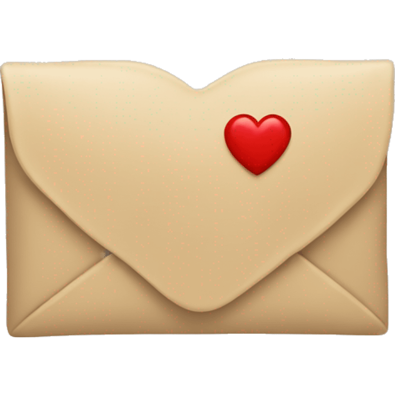 beige letter with heart emoji