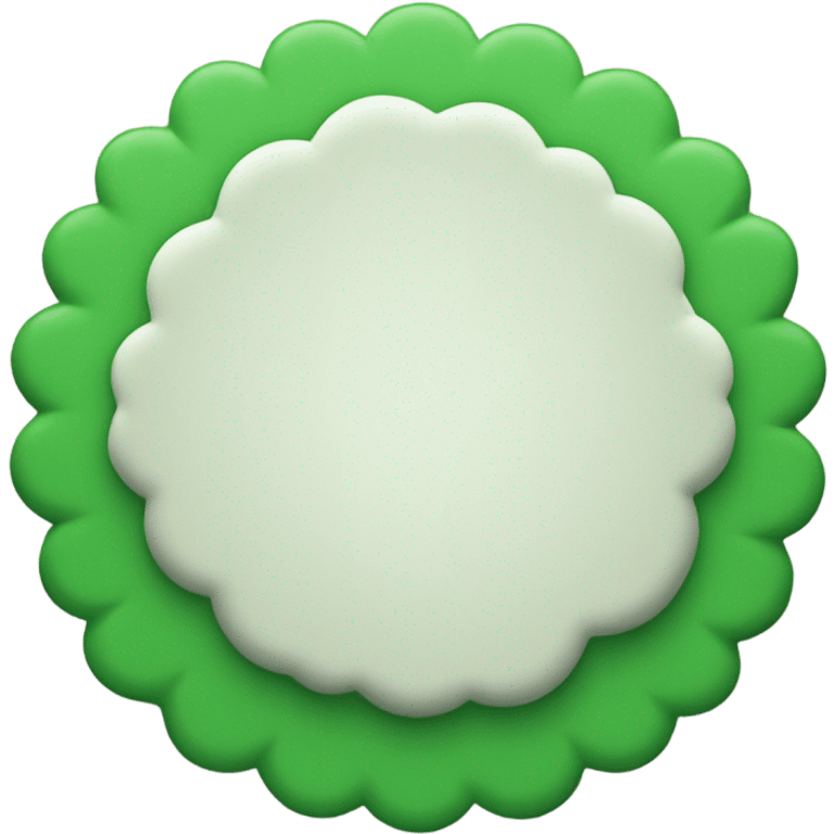 shape of a single circular green badge that has scalloped edges  emoji