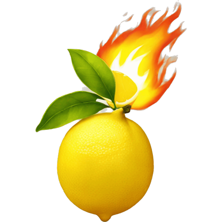 lemon with fire emoji