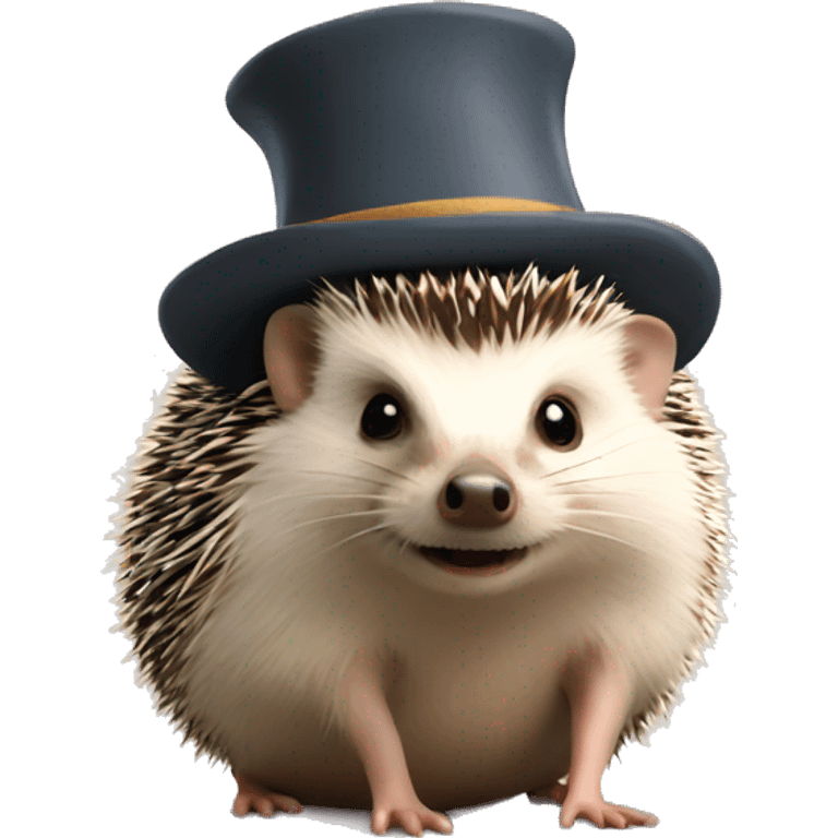 Hedgehog with a hat emoji