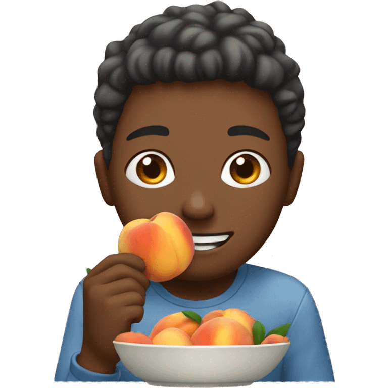 person eating 7 peaches fruits emoji